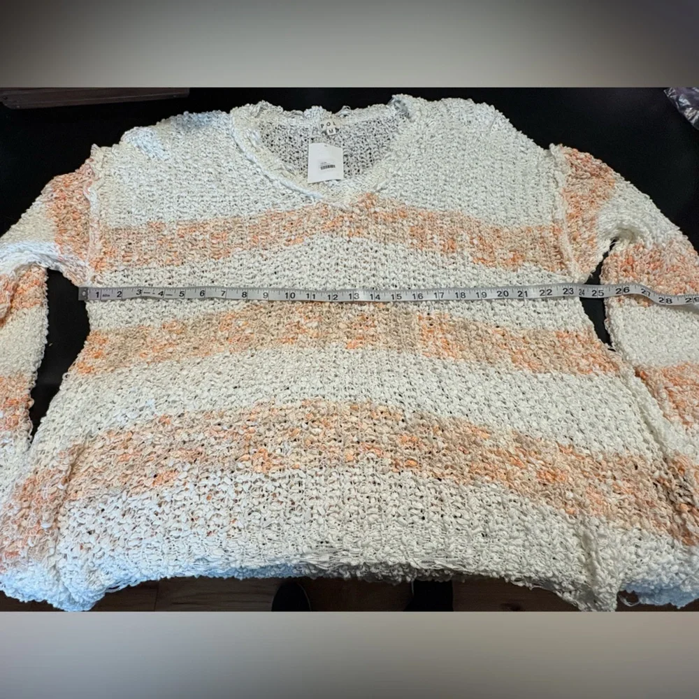 POL Crochet peach and white Oversized Comfy Sweater NWT size Medium - Picture 10 of 15